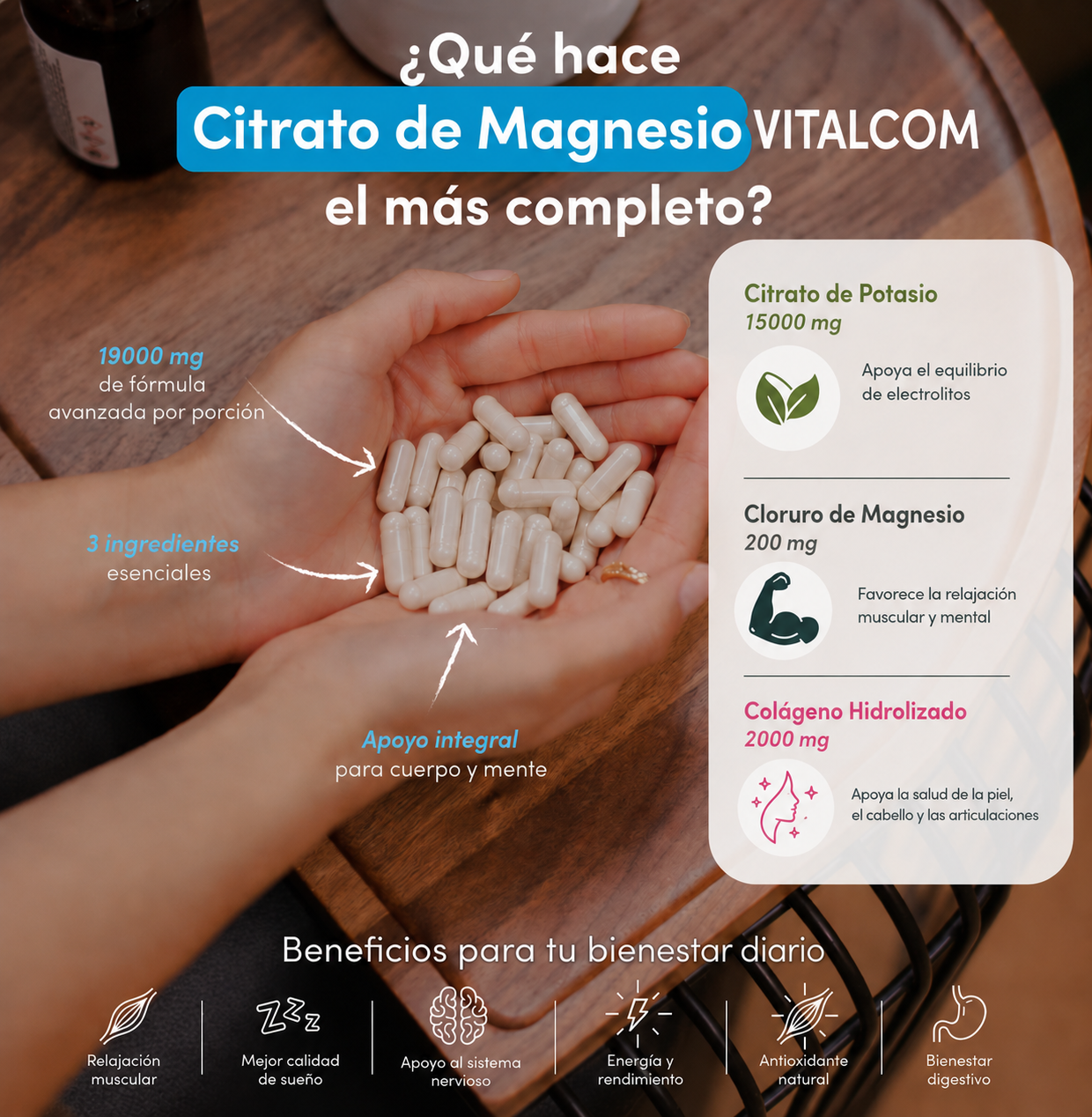Citrato de Magnesio Vitalcom 3-in-1